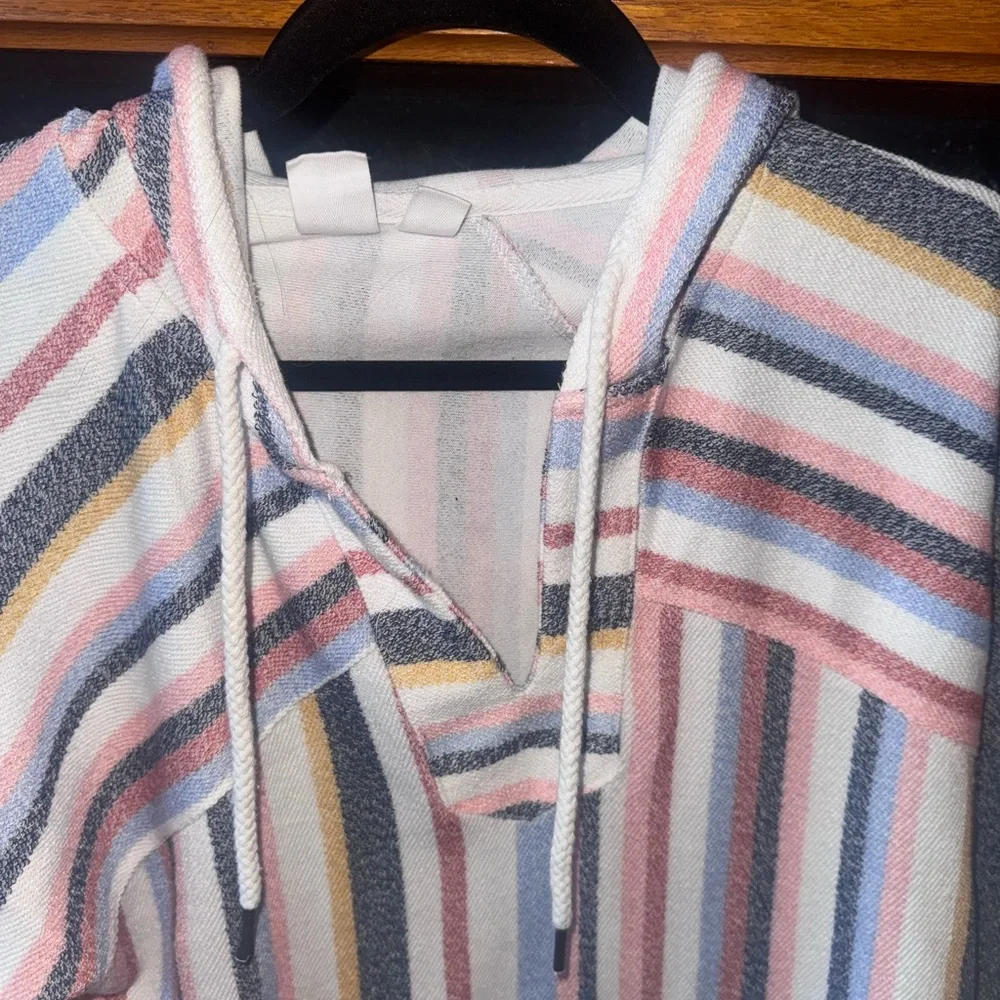 Roxy Size Medium Multicolor Striped Women's Hoodie sweatshirt pullover - Picture 3 of 11